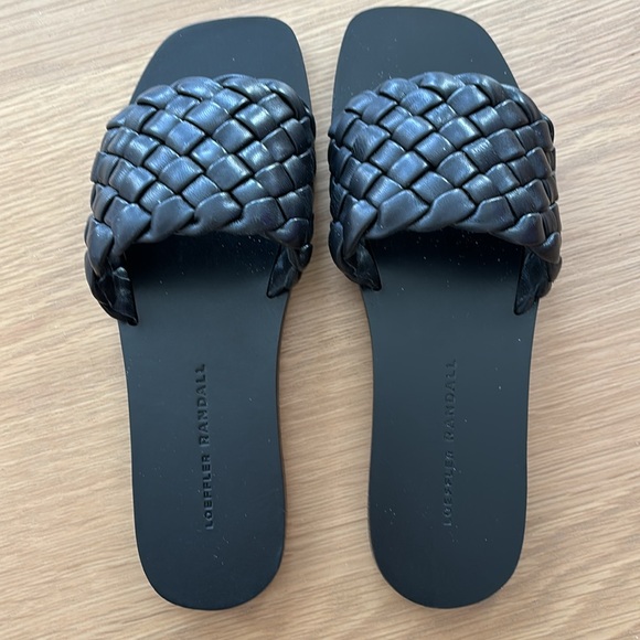 Loeffler Randall black braided sandals. - Picture 3 of 3